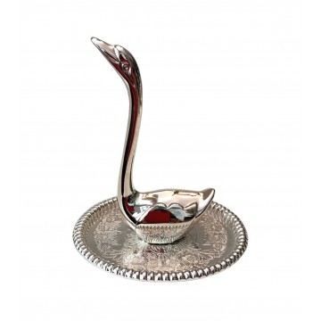 SILVER PLATED RING HOLDER SWAN