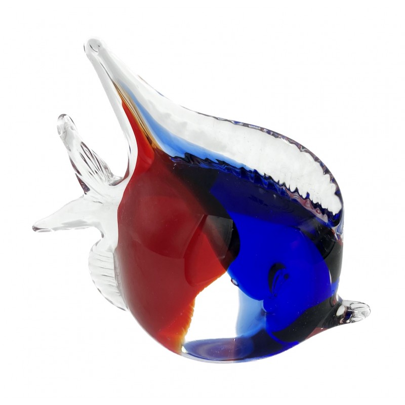 PRESSE PAPIER GLASS FISH red-blue