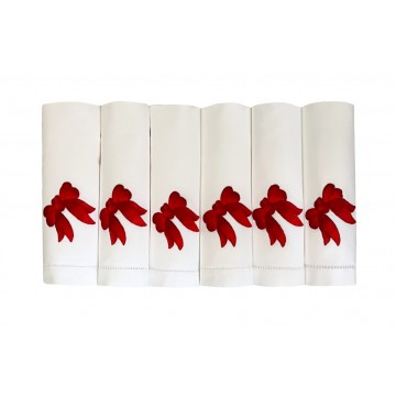 SET6 TABLE NAPKINS RED BOW