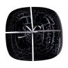 PLATE SQUARE CRAQUE  BLACK-SILVER