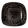 PLATE SQUARE CRAQUE  BLACK-SILVER