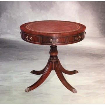 DRUM TABLE LEATHER TOP